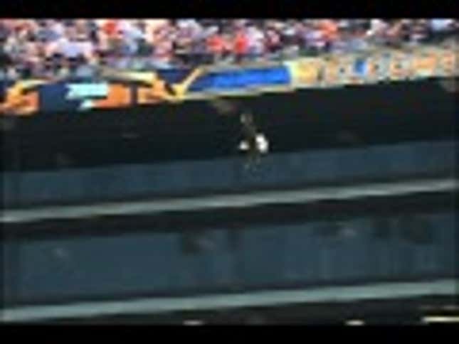 Presenting Footage Of Auburn's Eagle Mascot Crashing Into A Luxury Box Window