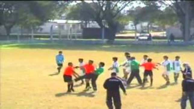 Here's Video Of A Soccer Ref Getting Pushed, Punched And Kicked Before Being Chased Off Into The Night