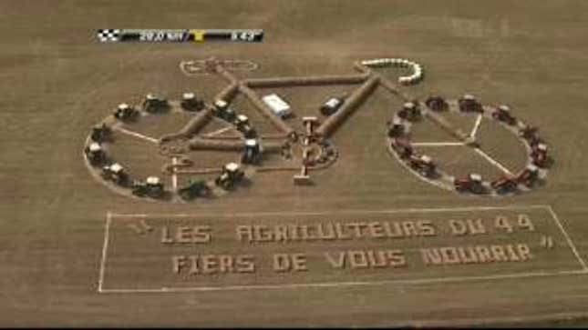 "Fiers De Vous Nourrir" Must Be French For "Look At This Giant Bike We Made Out Of Hay Bales"