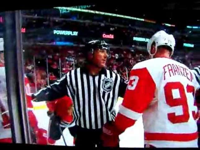 Watch A Hockey Referee Materialize Out Of Thin Air