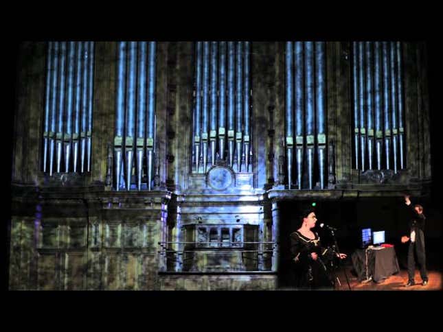 Here Now, A Guy Playing a 4-Story Pipe Organ With Kinect