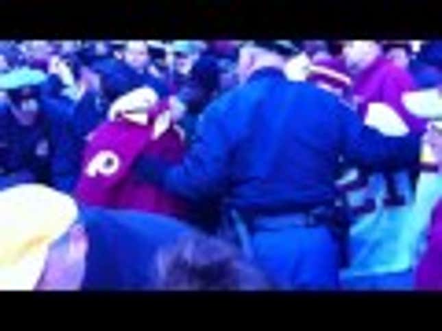 Stumbly, Pot-Bellied Redskins Fan And Compatriot Receive Beating At Hands Of Other Redskins Fans