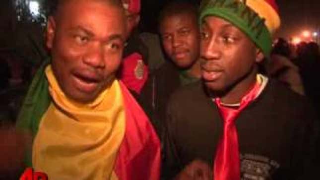 A Treasury Of Ghana Fans Celebrating Their Win Over The U.S.