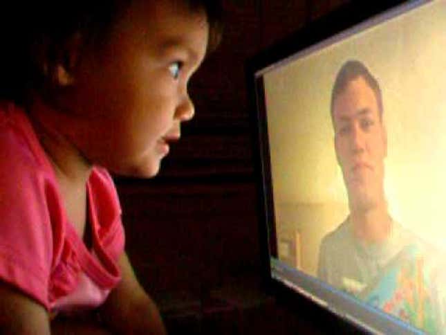 Toddler Treats Military Dad's Virtual Bedtime Story Like the Real Thing