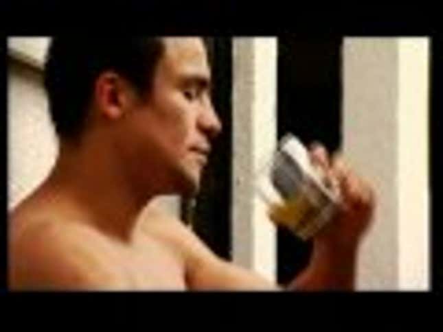 Wait ... Is That Boxer Drinking His Own Urine?