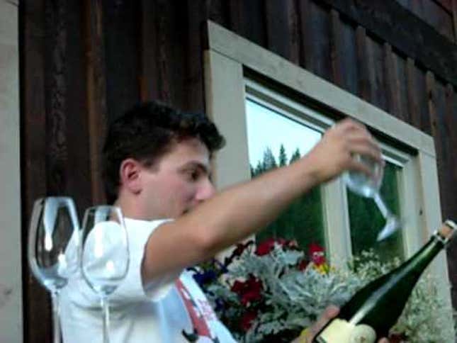 Who Knew Opening a Bottle of Champagne With an Iron or Wine Glass Looked So Damn Suave?