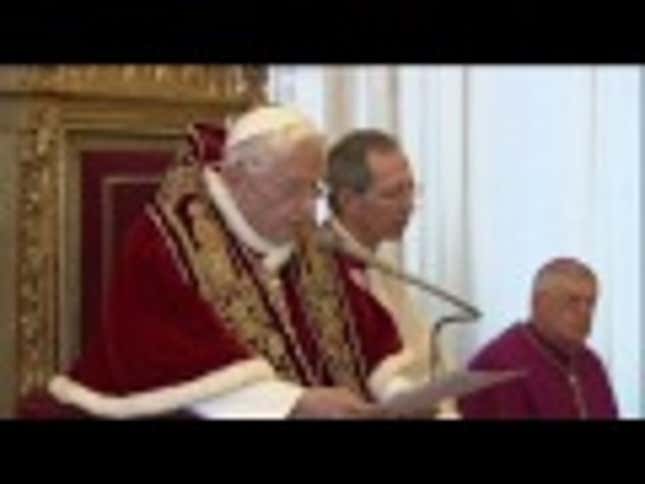 Pope Resigns, Hands in Collection of Crazy-Tall Hats