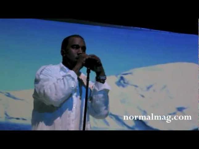 Here's Kanye West Blurting Out That Kim Kardashian's Pregnant Without Asking Her if It Was Cool First