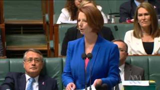 Best Thing You'll See All Day: Australia's Female Prime Minister Rips Misogynist a New One in Epic Speech on Sexism