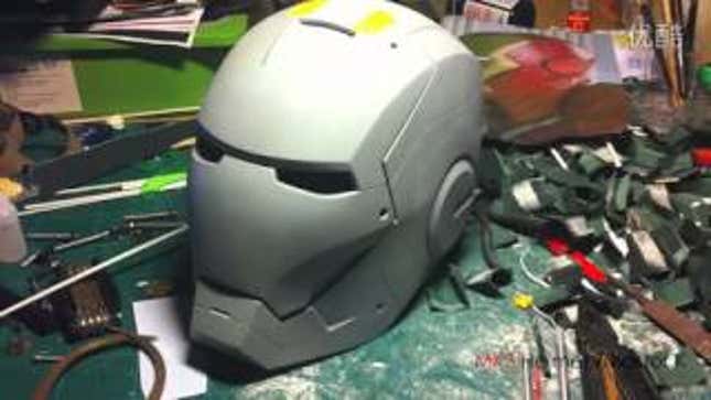 Making This Iron Man Helmet Required a Shirtless Man Covered in Plaster