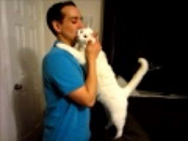 Smart Cat Agrees to Give Hugs in Exchange for Treats