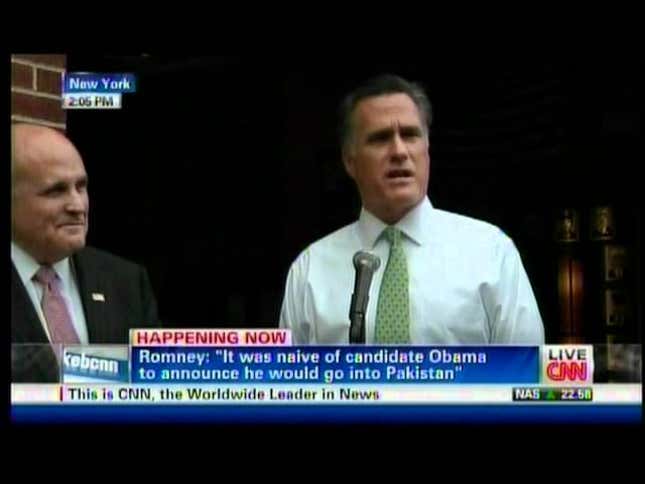 Mitt Romney Laughs Uncomfortably as Woman Interrupts Press Conference to Call Him a Racist