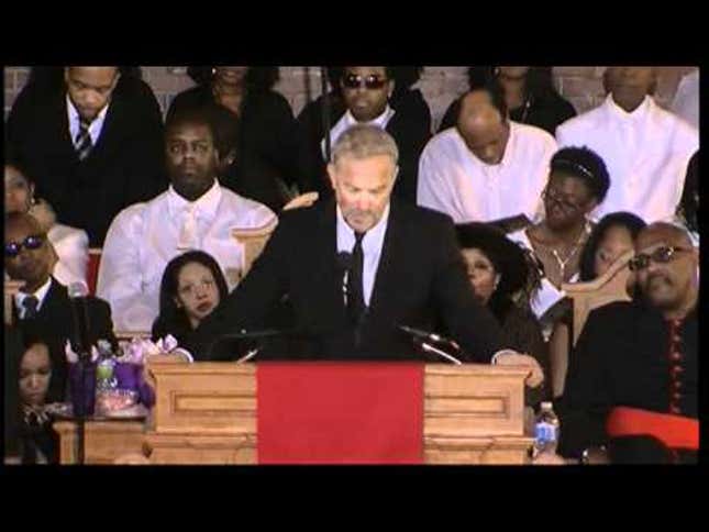 Kevin Costner Speaks Fondly Of Whitney at Memorial; Bobby Brown Walks Out