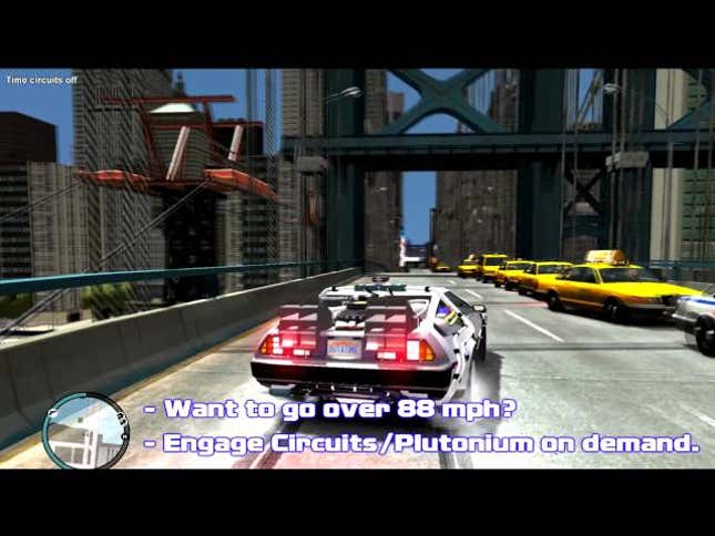 Check Out This Insanely Cool <em>GTA IV</em> Mod That Lets You Time Travel With <em>Back to the Future</em>'s DeLorean