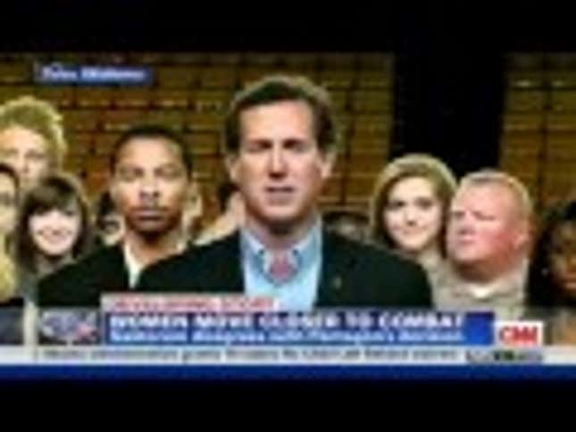 Rick Santorum Says Women Aren't Fit for Combat Because They're Just So Emotional