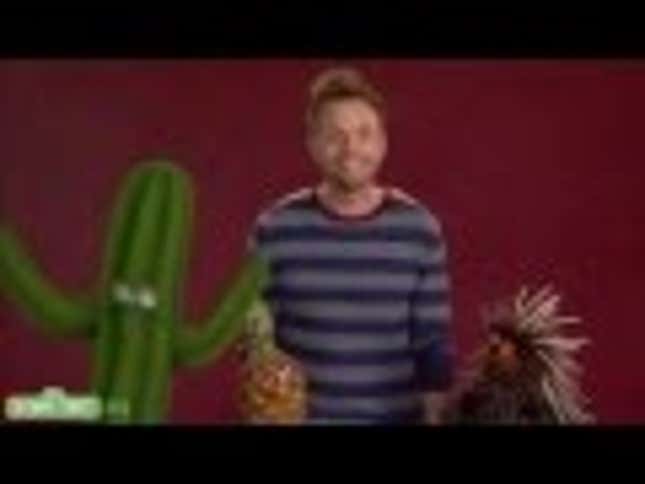 Joel McHale Stops By <i>Sesame Street</i>, Makes Friends With a Cactus
