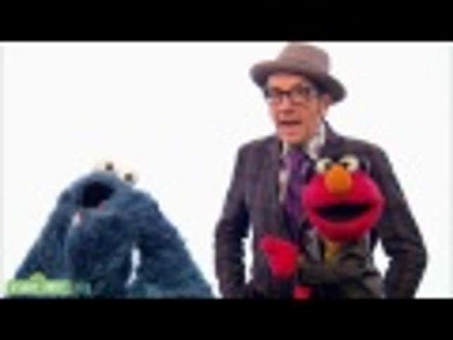 Elmo Dons Hipster Duds For Duet With Elvis Costello