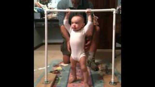 Badass Baby Girl Can Probably Do More Chin-Ups Than You Can