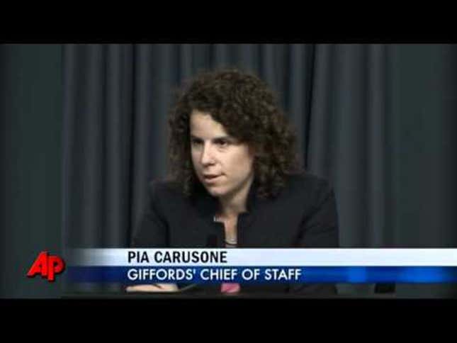 Giffords Watches Space Shuttle Launch, Says It's "Good Stuff"