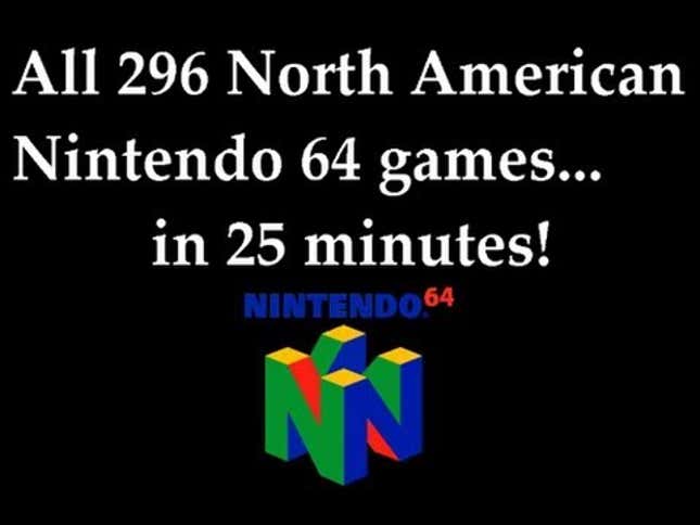 Every Nintendo 64 Game, in One Giant Video