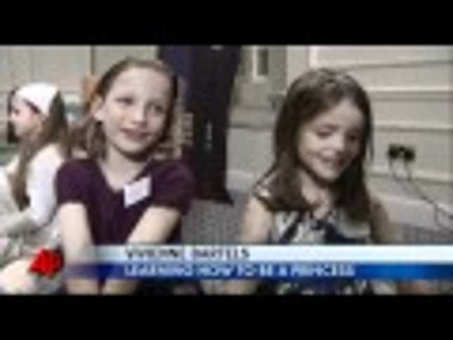 Girls Prepare To Watch Royal Wedding In "Princess Boot Camp"