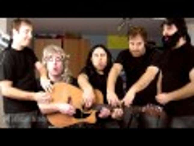 Five People Playing the <em>Tetris</em> Theme on One Guitar? Sort Of...