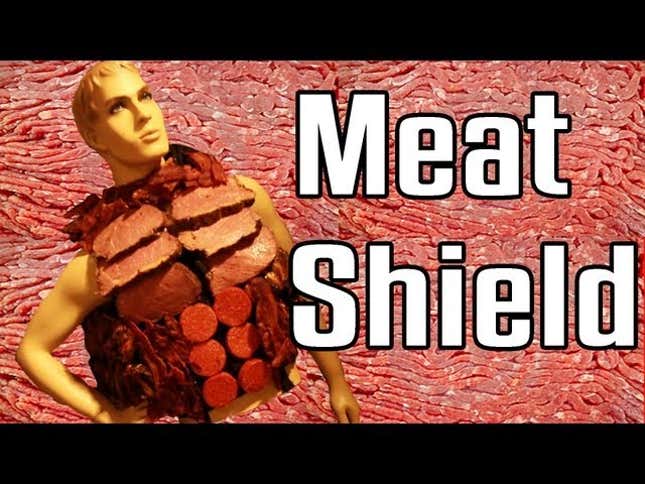 Man Shoots Real-Life Meat Shield with Real-Life Machine Gun