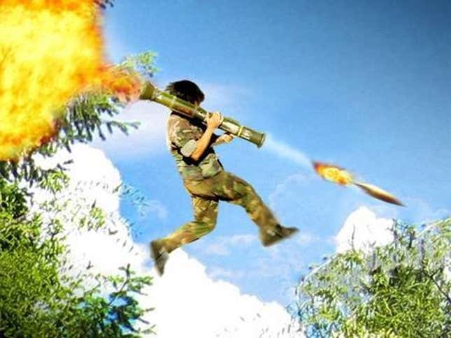 Someone Should Get A Medal For This Real-Life Rocket Jump