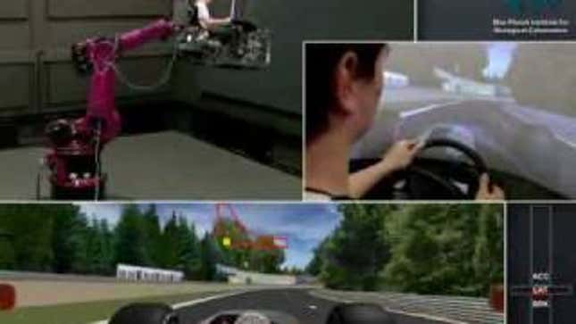 Ferrari Racing Plus Giant Robot Arm Equals Awesome