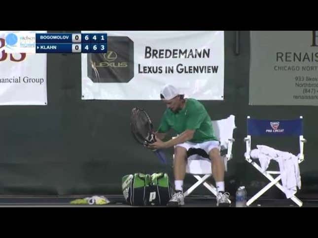 Tennis Player Calmly Melts Down And Retires From Match