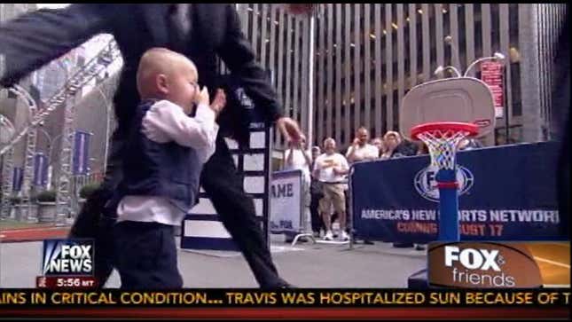 <em>Fox & Friends</em> Anchor Throws Basketball Into Baby's Face
