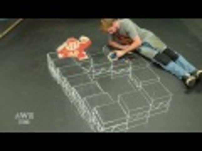 Chalk Drawing Of <em>Donkey Kong</em> Comes To Disorienting, Terrifying Life
