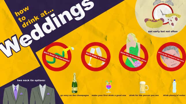 Image for article titled How To Drink At Weddings Without Making An Ass Of Yourself