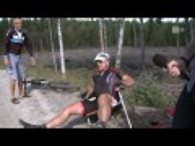 Cyclist Cramps Up During Interview, Hilarity Ensues