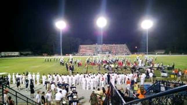 The Moment Lightning Struck At A High School Football Game