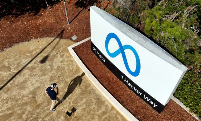 Meta (formerly Facebook) corporate headquarters is seen in Menlo Park, California.