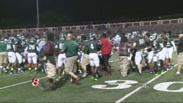 Coaches Fight In Massive Brawl During High School Football Game