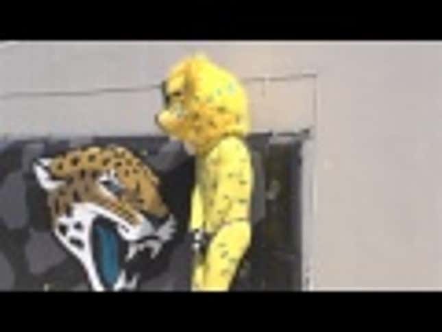 Jaguars Mascot Loses Bet, Takes 40 Paintballs To The Chest