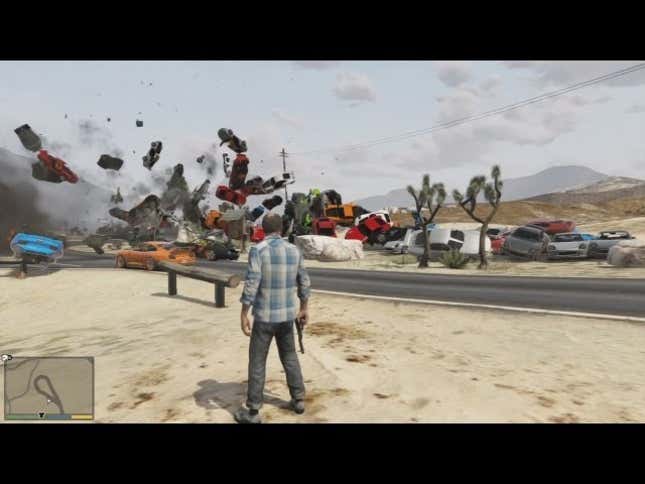 My New Favourite Thing: 100 Cars Exploding In <em>GTA V</em>