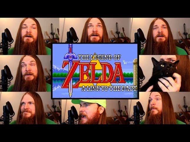 One Beard Becomes Eight, Sings <em>Zelda</em>'s Most Famous Theme