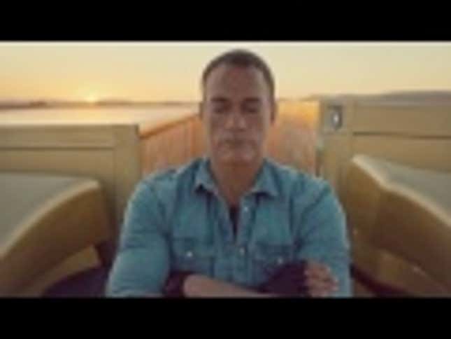 Jean-Claude Van Damme Does His Epic Split... Between <em>Two Trucks</em>