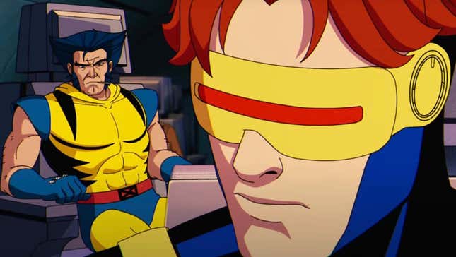 Wolverine and Cyclops glare at each other