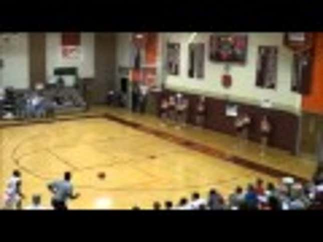High School Basketball Player Drills Incredible Behind-The-Back Shot