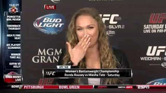 Ronda Rousey Curses On <em>SportsCenter</em>, Asked To Enter "Cuddle Tree"