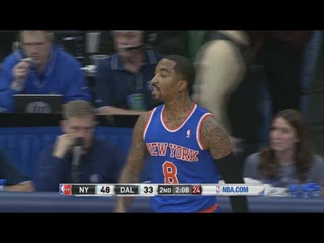 No-Good Rake J.R. Smith Unties Shawn Marion's Shoe