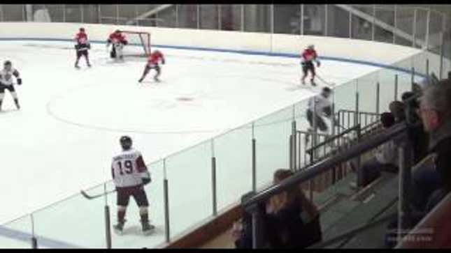 Hockey Player Goes For Cheap Shot, Ends Up With A Face Full Of Boards