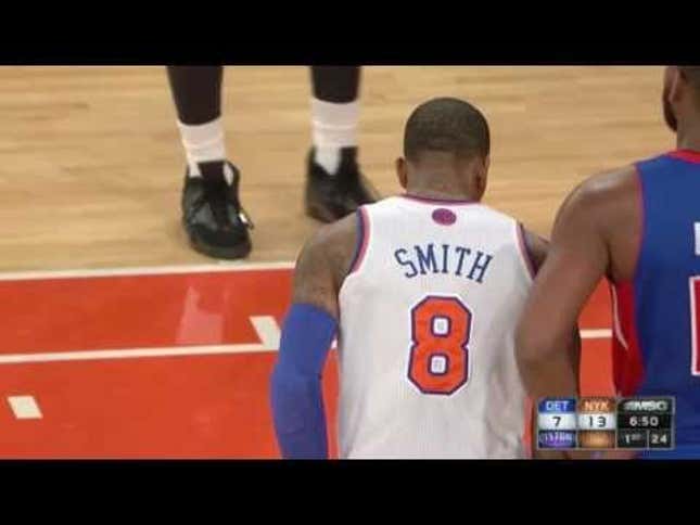 J.R. Smith Fails To Untie Greg Monroe's Shoe