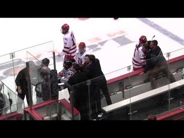 College Hockey Game Ends In Total Mayhem