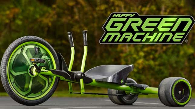 Una foto de la bicicleta de juguete Green Machine. 