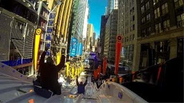 There's A Big Dumb Slide In Times Square, Because The Super Bowl